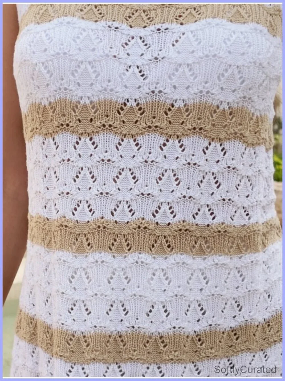 Crochet Swimsuit Coverup Set - Sleeveless Tank Top & Drawstring Shorts - Beach